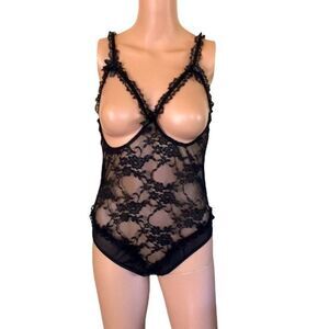 Floral Lace Cut-out One Piece Lingerie